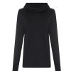 Women's cool cowl neck top - Jet Black - S