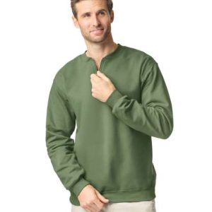 Softstyle™ midweight adult fleece 1/4-zip sweatshirt